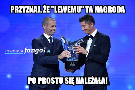 Robert Lewandowski Piłkarzem Roku UEFA - memy