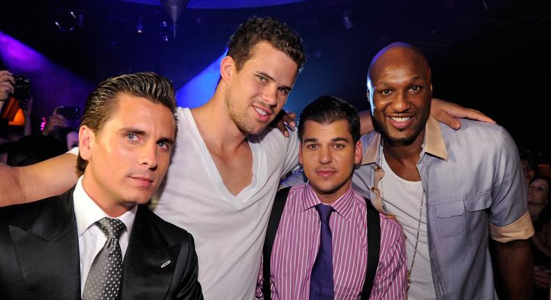 Lamar Odom hangs out with Rob Kardashian, Scott Disick and Kris Humphries