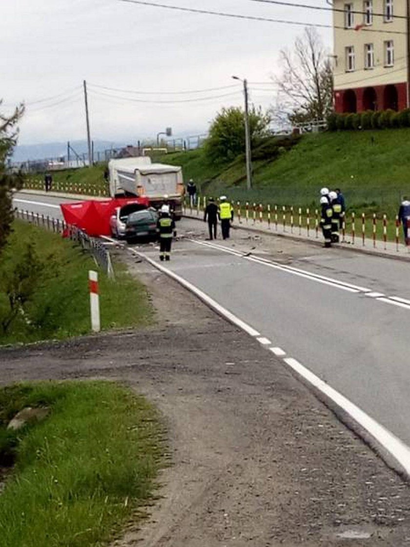 Makabryczny wypadek pod Limanową. Kierowca nie miał szans