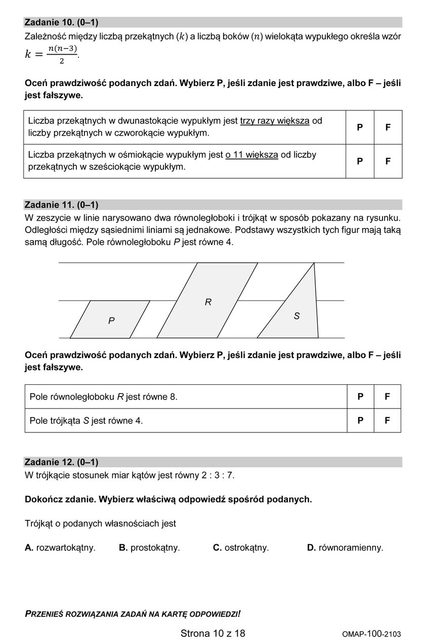 Egzamin dla ósmoklasistów z matematyki