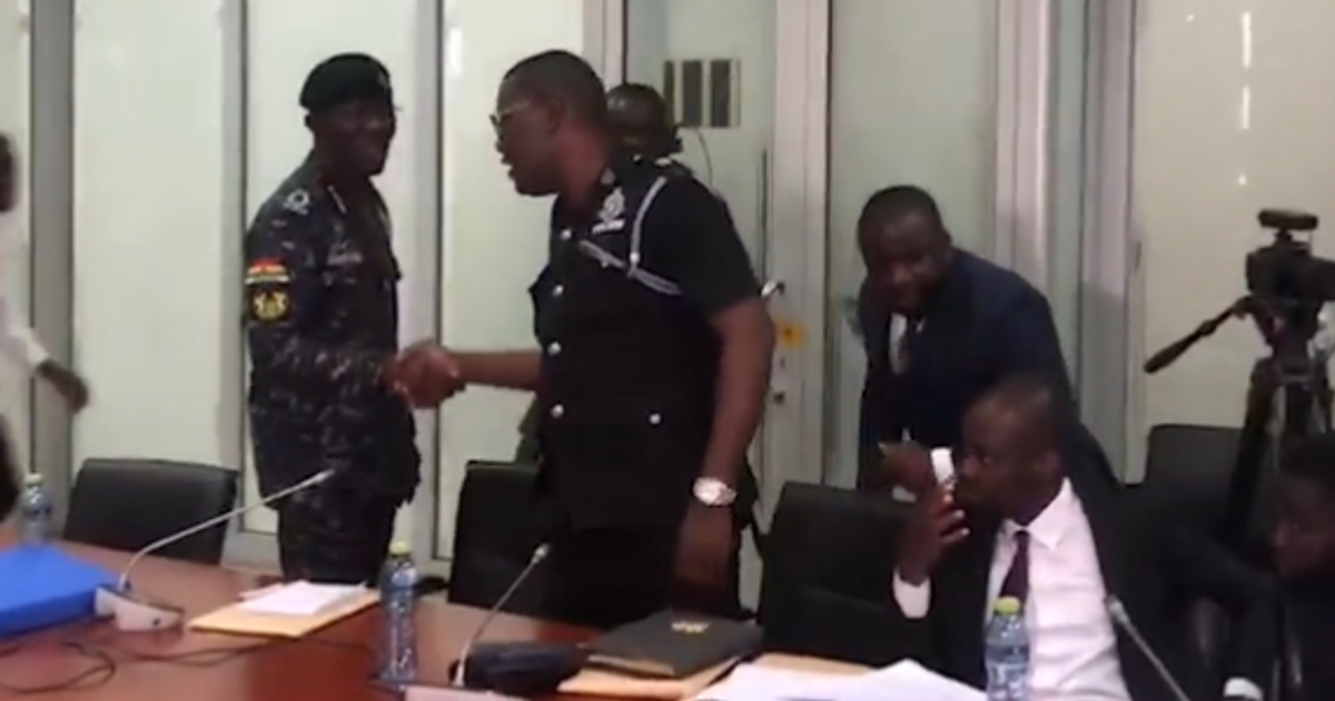IGP Dampare exchanges handshake, pleasantries with Supt. Asare wants who him removed - Vimarsana News