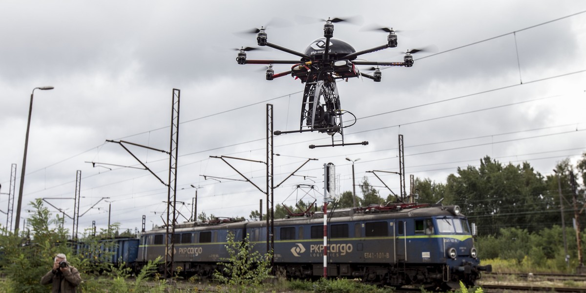 Ruda Śląska. Pokaz dronów zakupionych przez PKP Cargo 