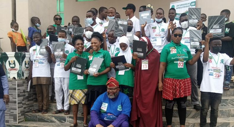 Some of the blind candidates that sat for the 2022 UTME. [NAN]