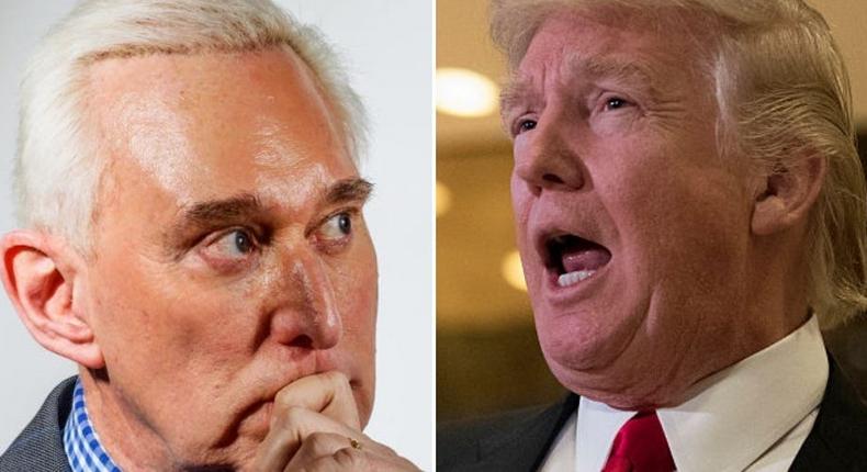 Roger Stone (left) and former President Donald Trump (right).Business Insider/Hollis Johnson/Getty