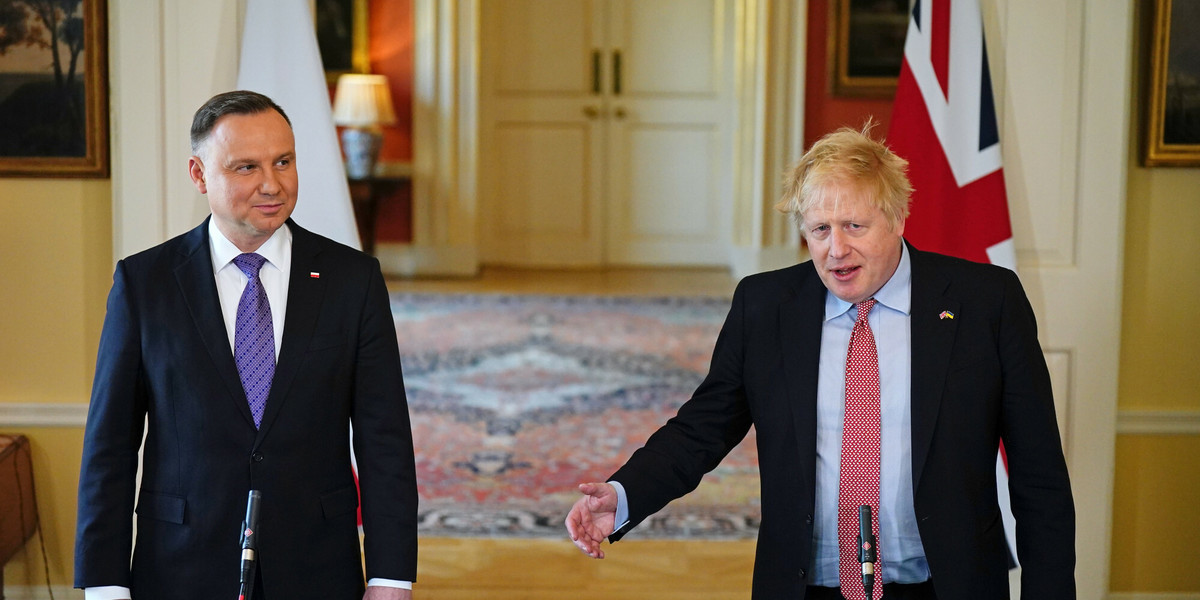 Andrzej Duda i Boris Johnson.
