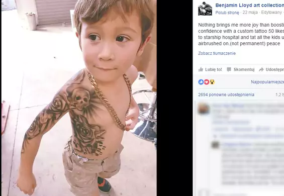 Dziecięce tatuaże robią furorę. Artysta sprawił, że mogą je nosić nawet najmłodsi