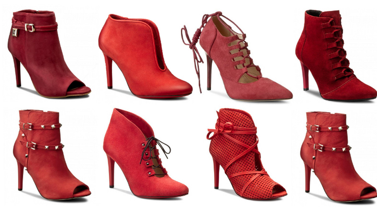 Czerwone szpilki stylizacje, buty czerwone szpilki - zobacz - Kobieta