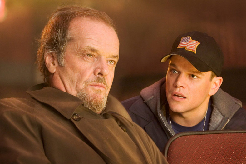 Matt Damon jako Colin Sullivan i Jack Nicholson jako Frank Costello w filmie "Infiltracja"