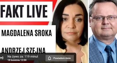Fakt LIVE 18.04. Gośćmi będą Magdalena Sroka i Andrzej Szejna