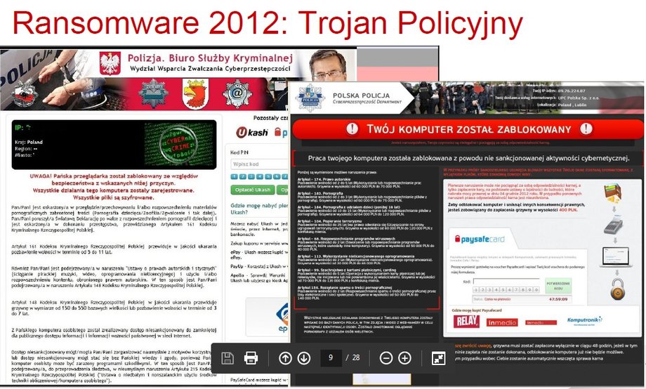 Przykład oprogramowania typu ransomware