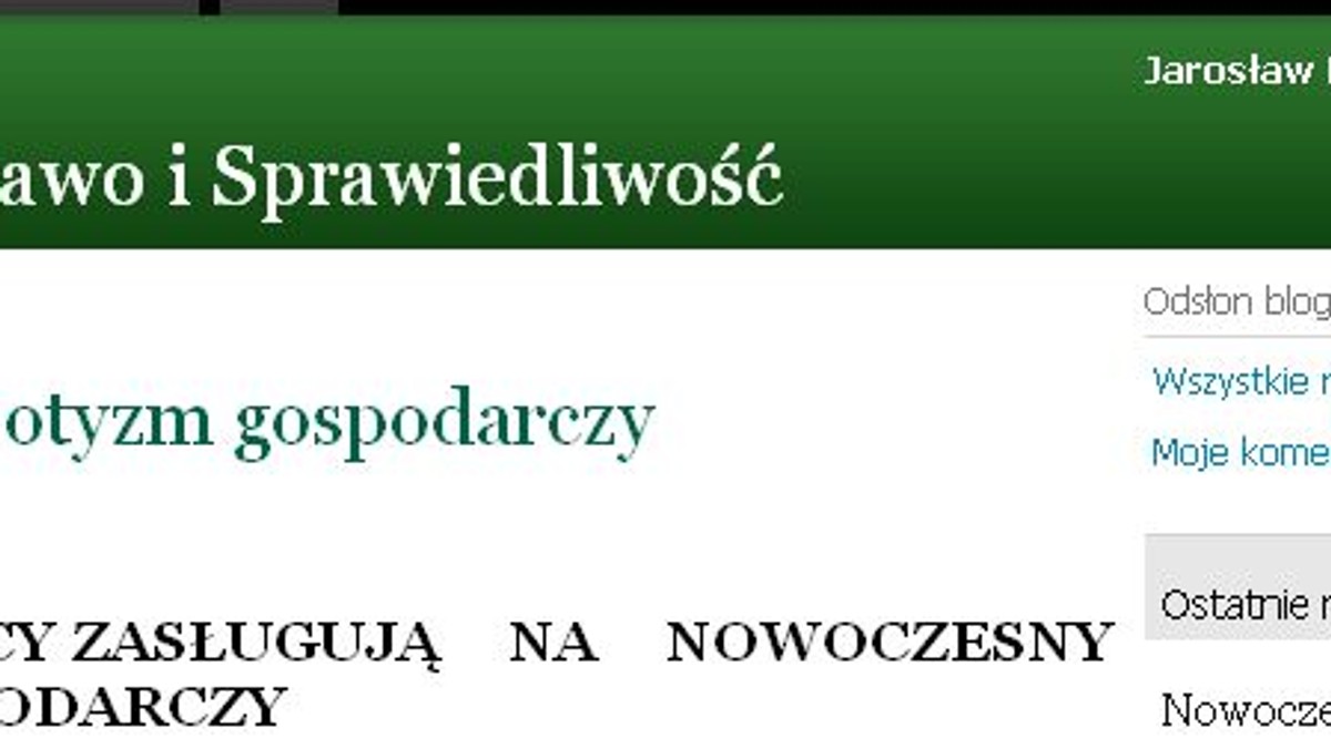 Decyzja prezesa Prawa i Sprawiedliwości Jarosława Kaczyńskiego o prowadzeniu bloga w internecie przez większość polityków pytanych przez IAR została odebrana sceptycznie. Blog wywołał również żywe zainteresowanie internautów. W ciągu niecałej doby blog Kaczyńskiego odwiedziło ponad 32 tys. osób, ponad 800 z nich pozostawiło komentarze pod wpisem. Ponadto ponad 600 użytkowników Facebooka kliknęło ikonę "Lubię to" w odniesieniu do pierwszego wpisu prezesa PiS.