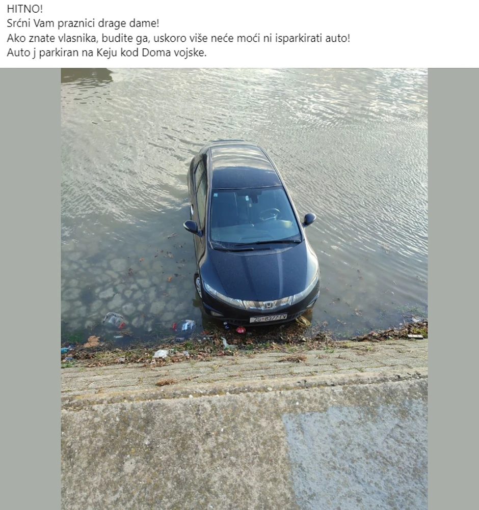 Automobil umalo u reci