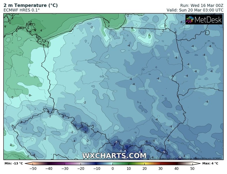 W drugiej połowie tygodnia w całej Polsce wrócą mroźne noce