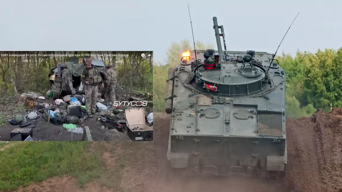 Ukraińcy znaleźli rosyjski pojazd BMP-1 z cennym ładunkiem na pokładzie (fot. Meoita/Shutterstock, Бутусов Плюс/Youtube)