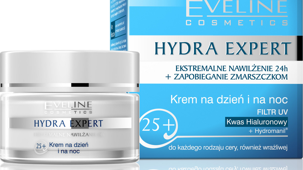 Eveline prezentuje intensywnie nawilżający i zapobiegający zmarszczkom krem dla kobiet powyżej 25 roku życia. Nowatorska linia produktów marki Eveline - Hydra Expert znakomicie nadaje się do pielęgnacji twarzy. W składzie znajdziemy kwas hialuronowy, który łączy silne i głębokie nawilżanie z terapią przeciwzmarszczkową odpowiednią do indywidualnych potrzeb skóry.