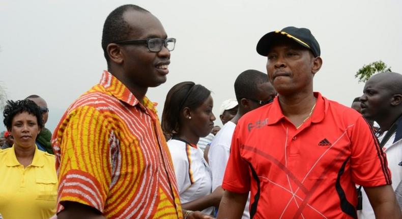 Willy Nyamitwe (L) is one of Burundi's most public voices, an active tweeter who frequently criticises the West for interfering in the central African nation