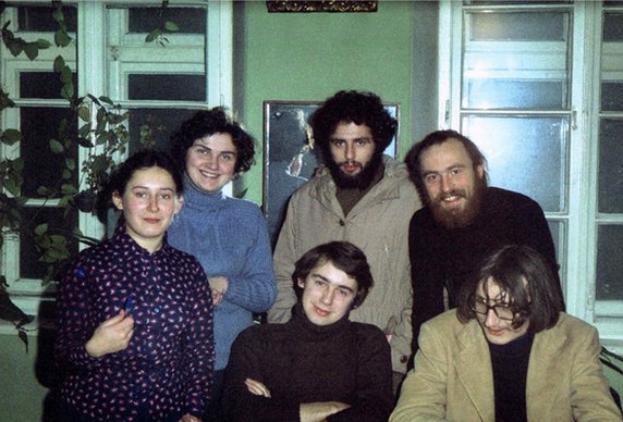 Archiwum Maj '77. Rzecznicy SKS (Liliana Sonik-Batko, Bogdan Sonik, Lesław Maleszka, Danuta Sotwin-Skóra, Bronisław Wildstein, Józef Baran), 1978 r.