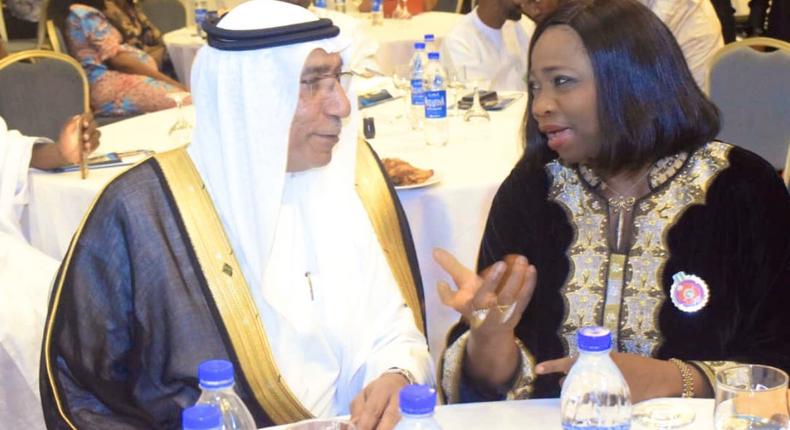 Saudi Arabia’s Ambassador to Nigeria, Adnan Bostaji and Mrs Abike Dabiri-Erewa, Chairman/CEO, Nigerians in Diaspora Commission (NIDCOM)[Twitter/@nidcom_gov]