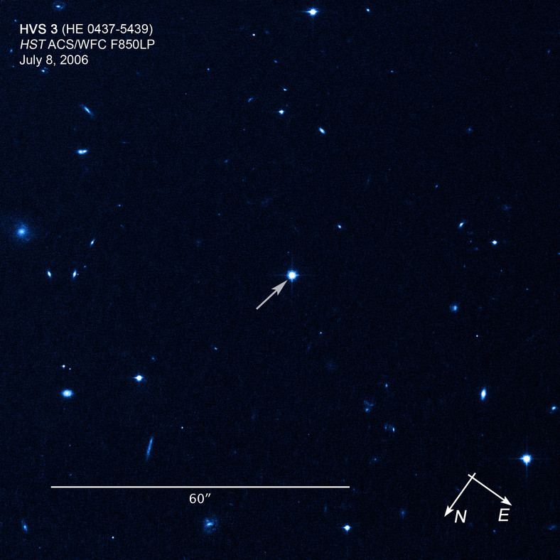 HE 0437-5439 HST - gwiazda, która opuszcza galaktykę