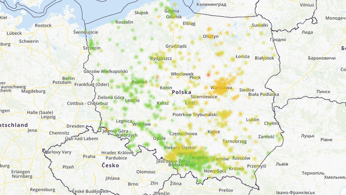 Smog w mieście Opole - poniedziałek 11 lutego