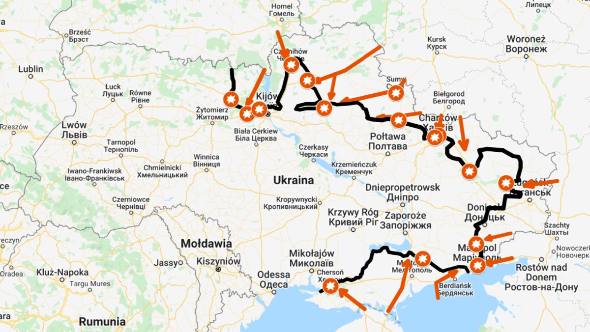 Ukraina: Ostrzał Kijowa i Charkowa. Uchodźcy w Polsce. Wiadomości 28.02 [MAPA]