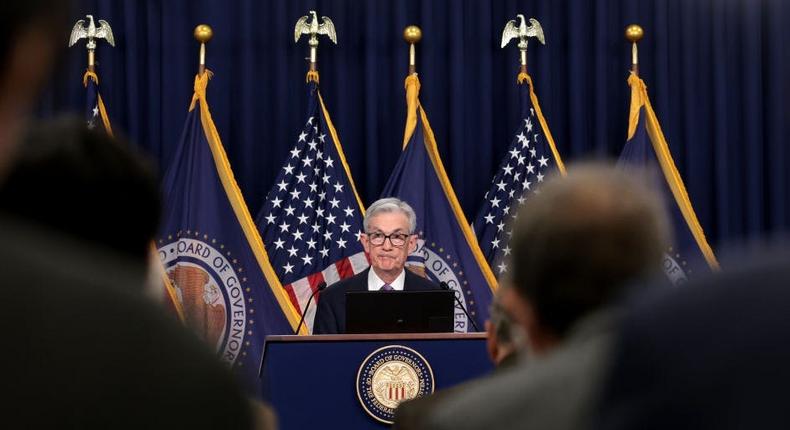 U.S. Federal Reserve Board Chairman Jerome Powell speaks at a news conference at the headquarters of the Federal Reserve on December 13, 2023 in Washington, DC. The Federal Reserve announced today that interest rates will remain unchanged.Win McNamee/Getty Images