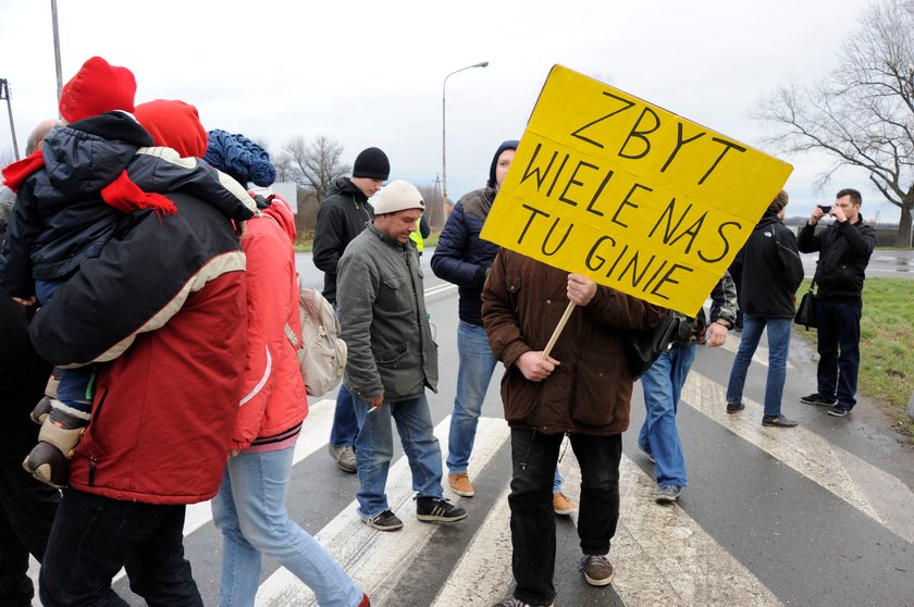 Grudniowa blokada krajowej ósemki na Dolnym Śląsku