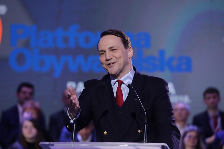 Radosław Sikorski podczas Rady Krajowej PO, 24 bm. w Warszawie.