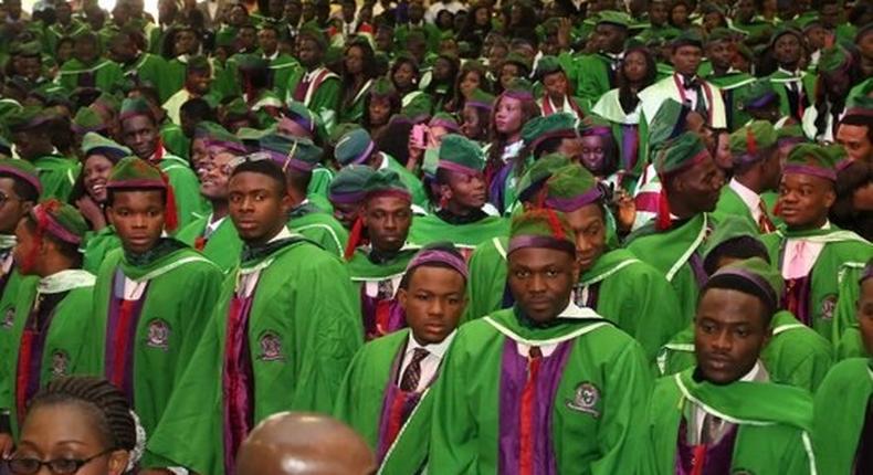 Covenant University graduates during convocation ceremony [PM News]
