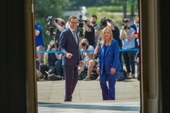 Ruszyło spotkanie Morawieckiego z Meloni w Łazienkach Królewskich