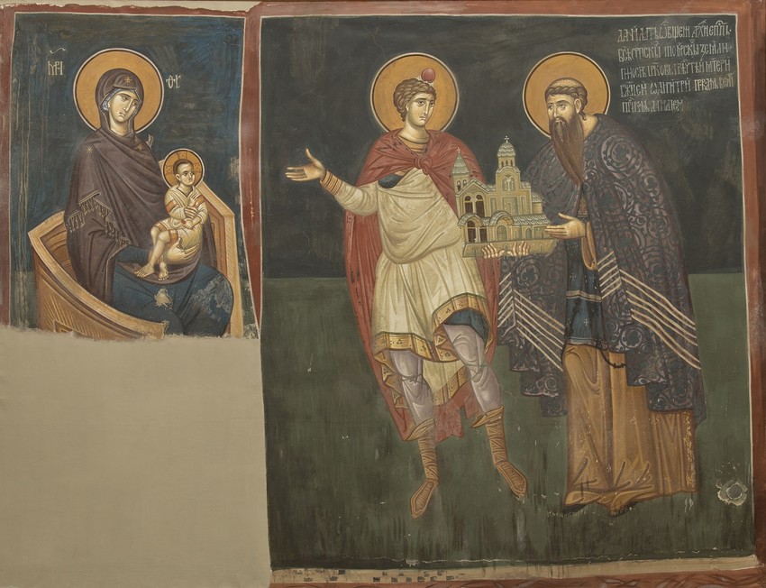 Danilo II i prorok Danilo, Bogorodica Odigitrija, sredina XIV, Peć