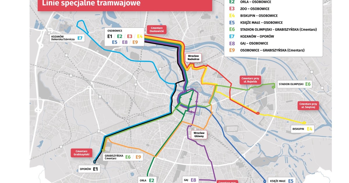 Tak dojedziesz tramwajem na cmentarze