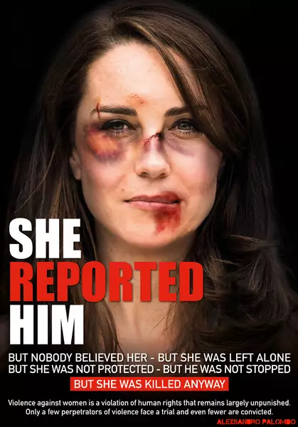 Kate Middleton jako ofiara przemocy domowej na zdjęciu aleXandro Palombo mat. prasowej 