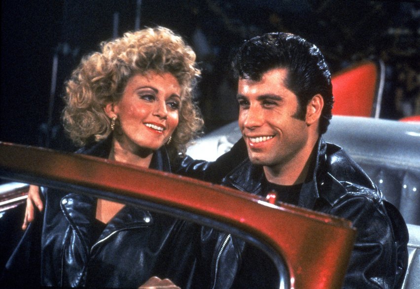 Olivia Newton-John i John Travolta w filmie "Grease" 