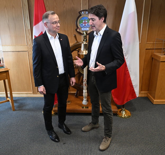 Andrzej Duda na spotkaniu z premierem Kanady Justinem Trudeau