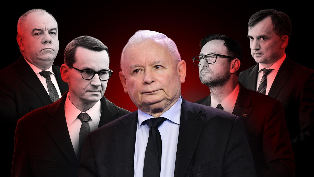 Jacek Sasin, Mateusz Morawiecki, Jarosław Kaczyński, Daniel Obajtek i Zbigniew Ziobro. Jakie gry toczą w obozie władzy?