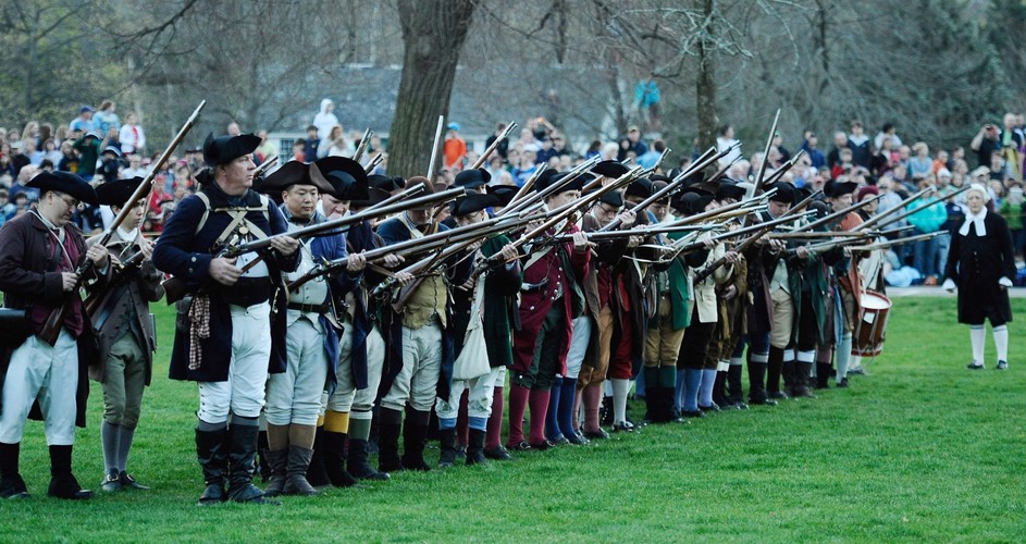 Rekonstrukcja bitwy pod Lexington z 1775 roku