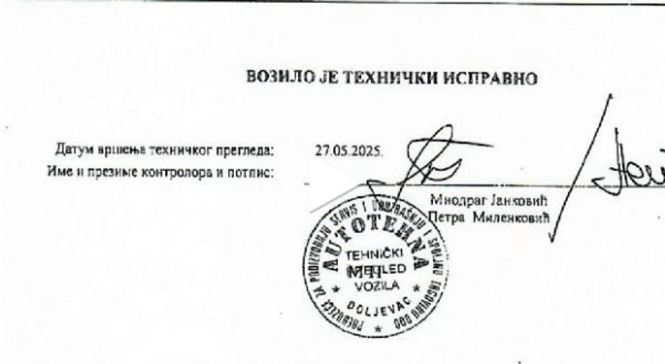 Dokumentacija o izgorelom autobusu