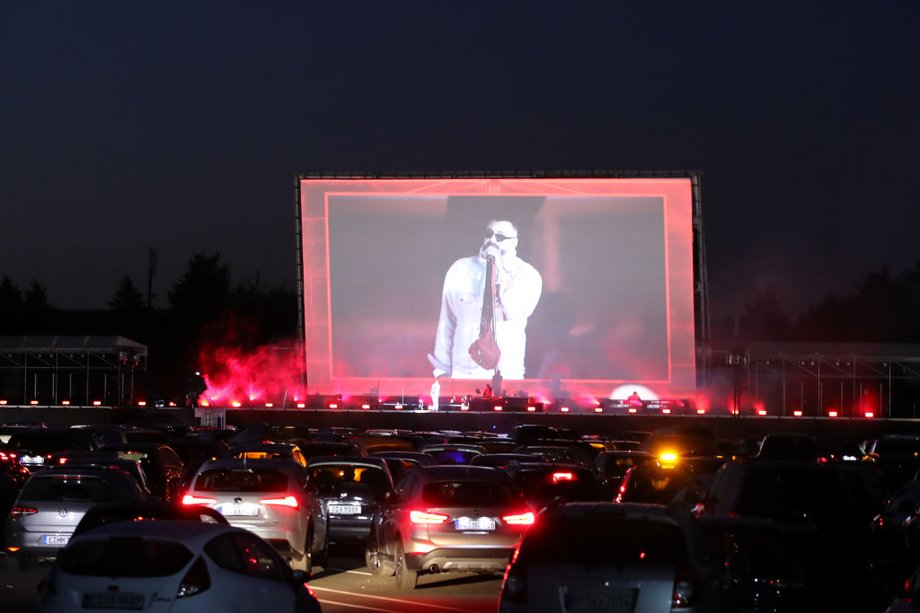 Koncert drive-in rapera Sido w Dusseldorfie, 26 kwietnia 2020 roku 