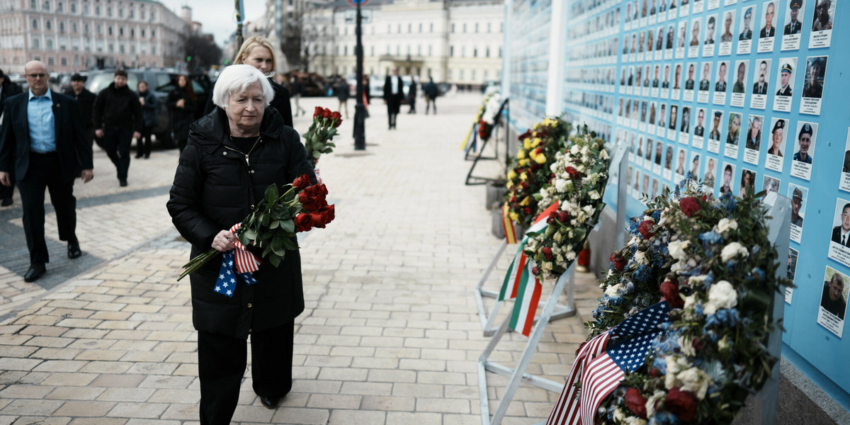 Janet Yellen w Kijowie. Ukraina, 27 lutego 2023 r.