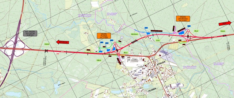 Plan orientacyjny S10 Szczecin Kijewo-Szczecin Zdunowo