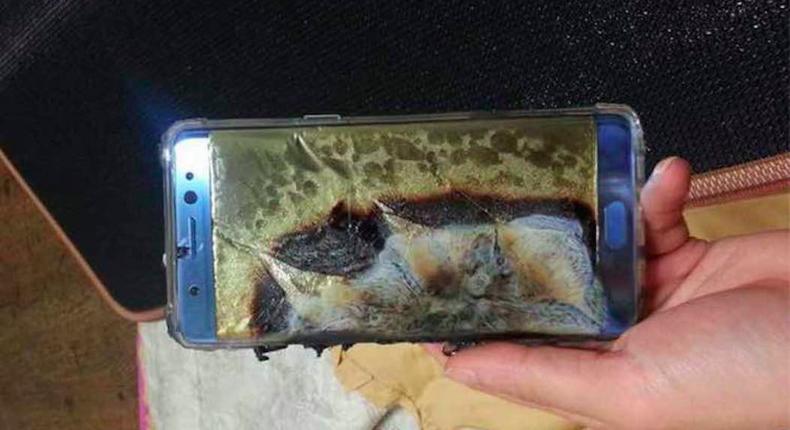 A burnt out Note 7.