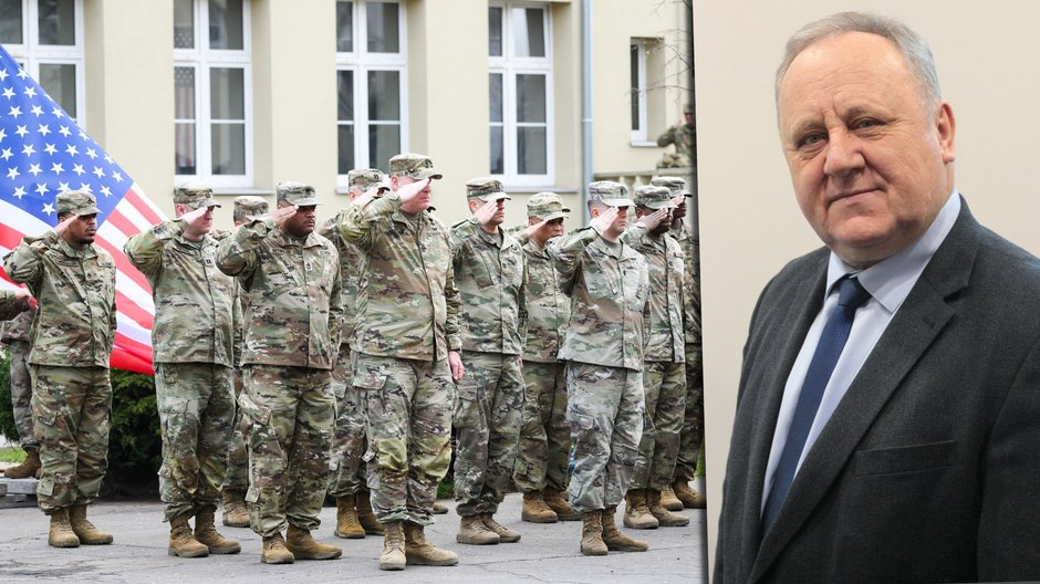 Gen. Bogusław Pacek (P) i uroczystość w Camp Kościuszko w Poznaniu