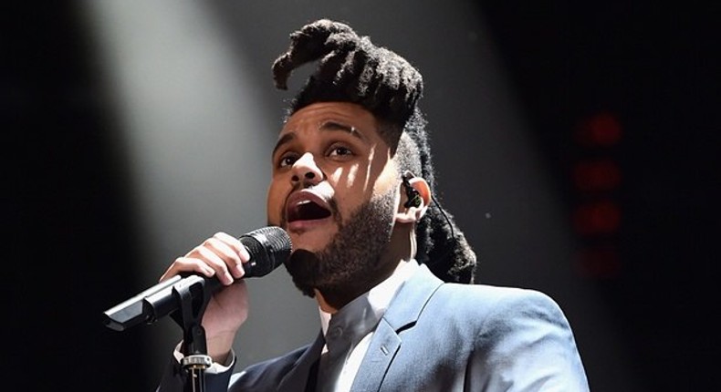 The Weeknd perfoming at the 2016 Grammy awards