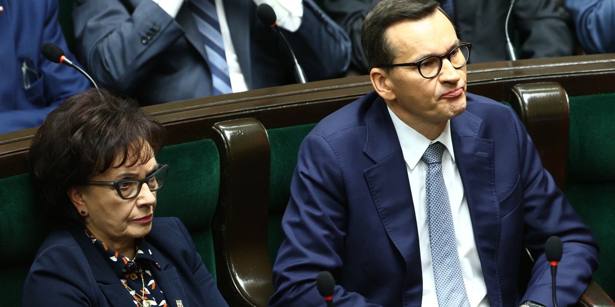 Premier Mateusz Morawiecki i była marszałek Sejmu Elżbieta Witek