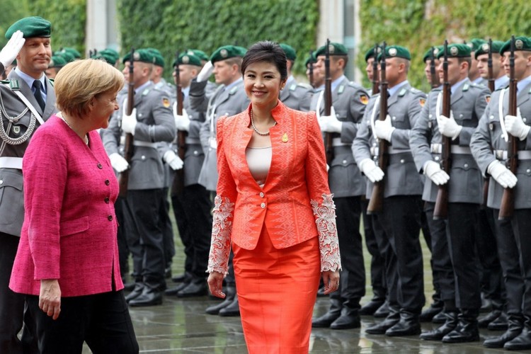 Kanclerz Niemiec Angela Merkel i premier Tajlandii Yingluck Shinawatra