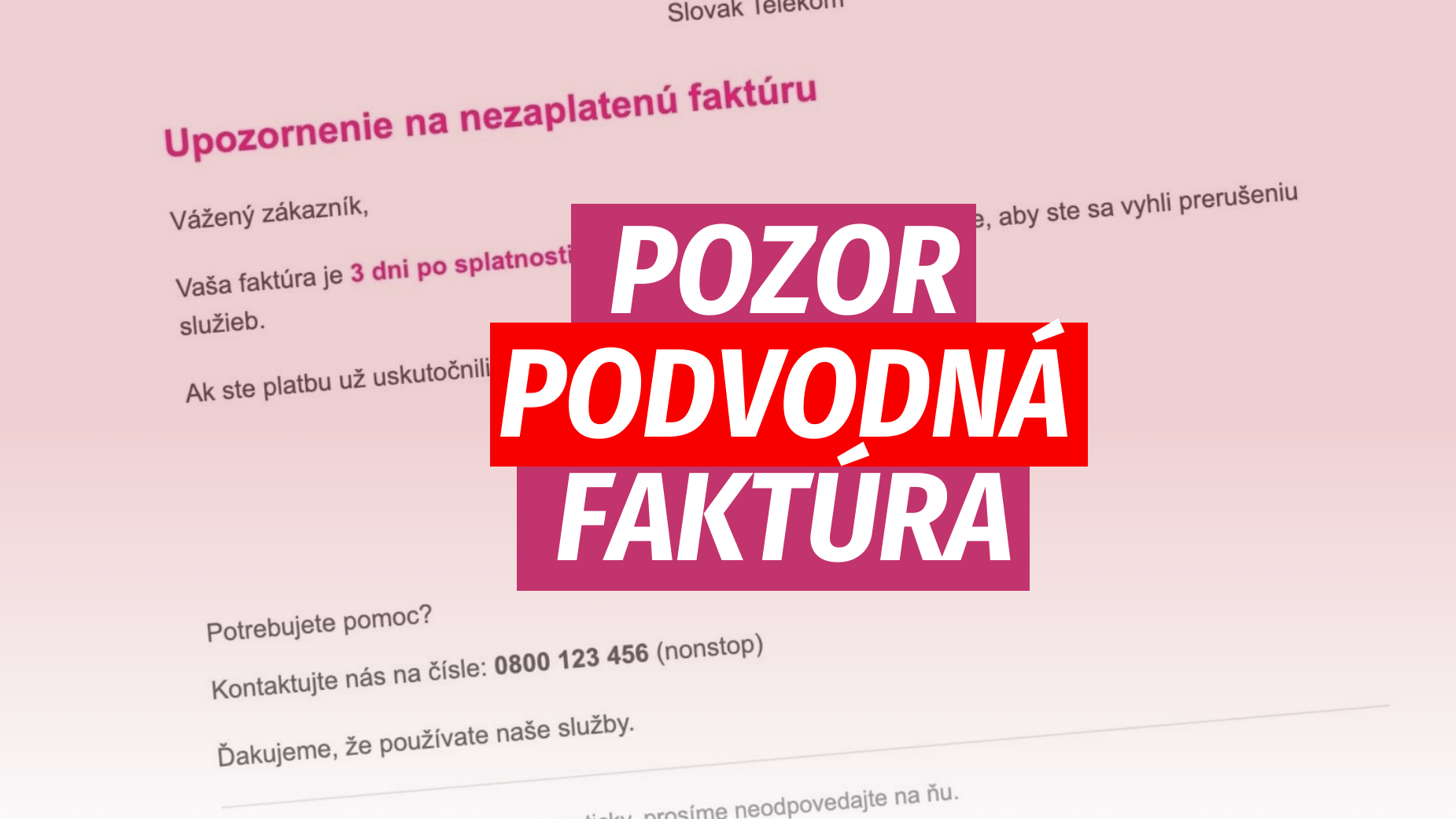 Podvodníci opäť útočia a vydávajú sa za Telekom. Pozrite si, o čo im ide
