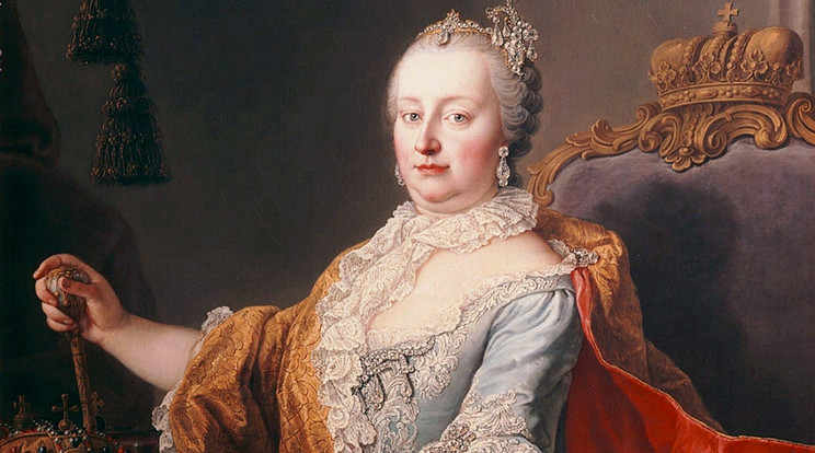 Mária Terézia a Szent Koronával és a magyar királyi jogarral (Martin van Meytens, 1759) / Fotó: Wikipedia