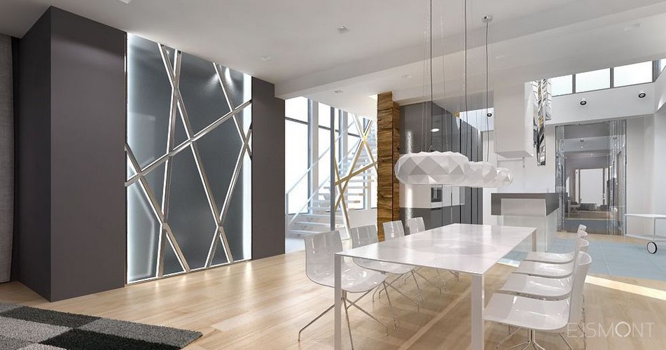 Rezydencja, nietypowe materiały wykończeniowe  - projekt Ejsmont