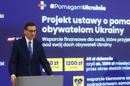 Premier Mateusz Morawiecki podczas konferencji ws. wsparcia dla ukraińskich uchodźców